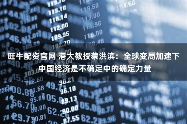 旺牛配资官网 港大教授蔡洪滨：全球变局加速下 中国经济是不确定中的确定力量
